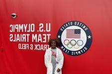 Breigh Jones-Coplin poses for a photo at the Olympic trials in Eugene.