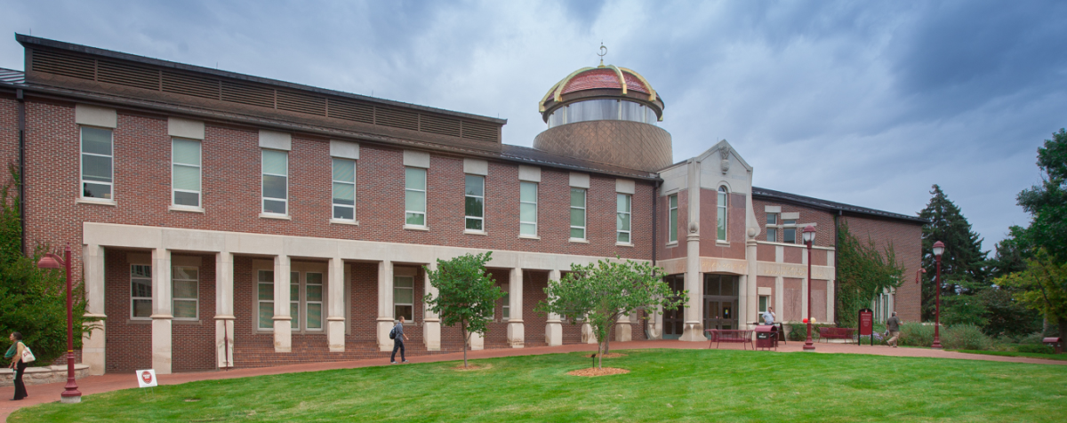 A view of a campus building.